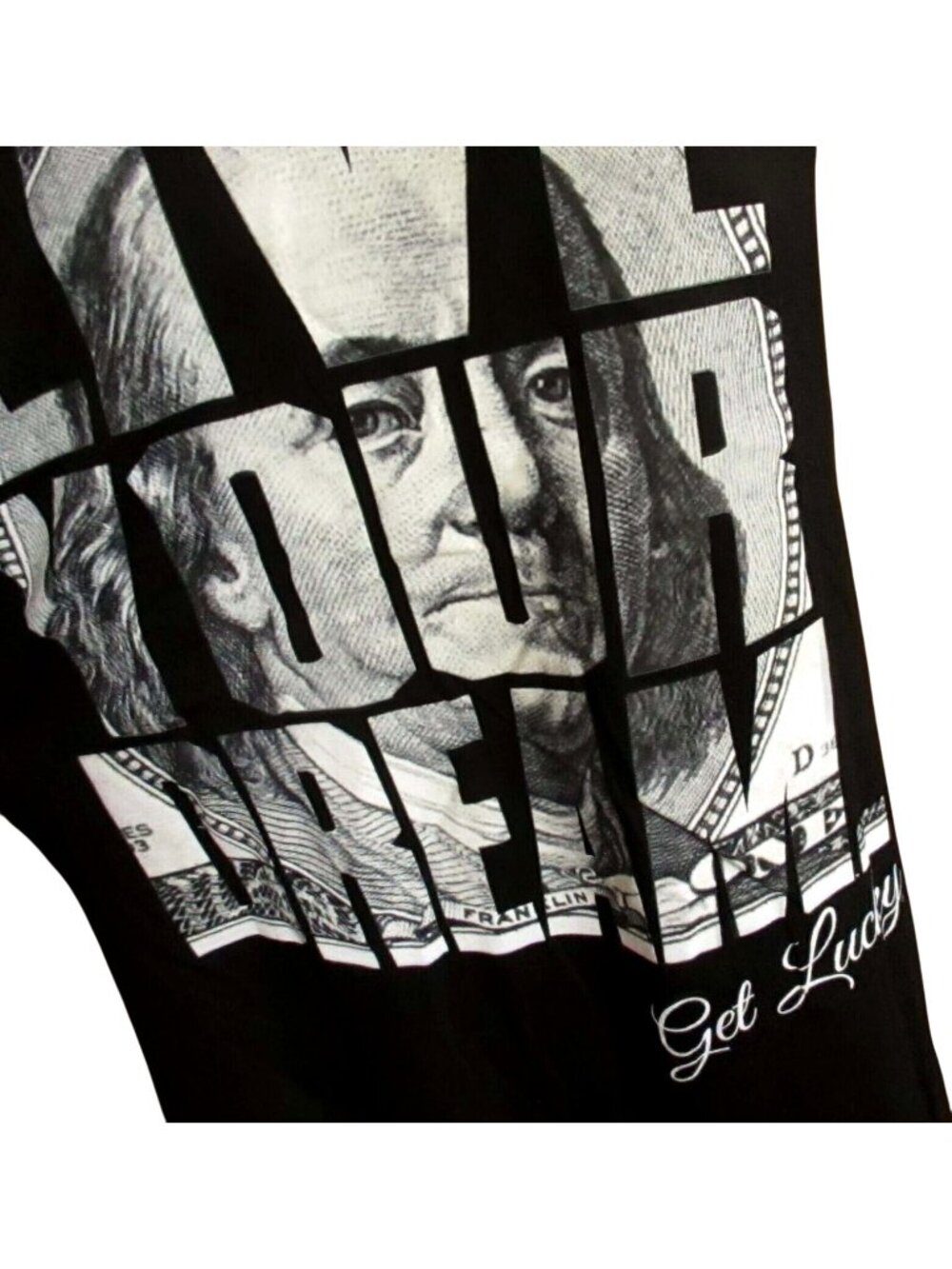 Y2K T Shirt Medium Cash Player NEW GET LUCKY LIVE MONEY DREAM HIP HOP Graphic